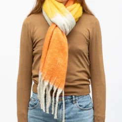 MANOUKIAN Echarpe vert 50 x 190cm man wh 252638 Femme ORANGE Sale