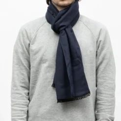 MANOUKIAN Echarpe 30x180 cm Homme BLEU FONCE Discount