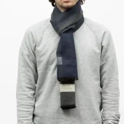 MANOUKIAN Echarpe 30x180 cm Homme BLEU FONCE Clearance
