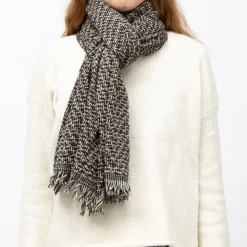 MANOUKIAN Echarpe 70x200 cm tissu tissé Mixte NOIR Hot