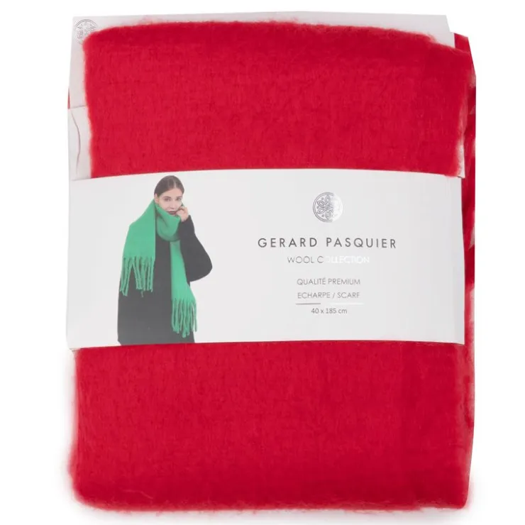 GERARD PASQUIER Echarppe en laine 40x185cm Femme ROUGE