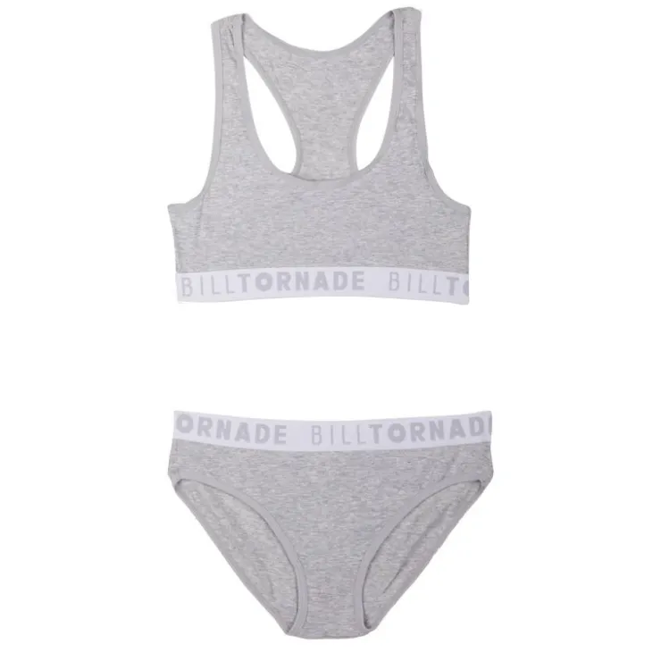 BILL TORNADE Ensemble brassiere-culotte sporty 17010 Femme GRIS CLAIR Sale