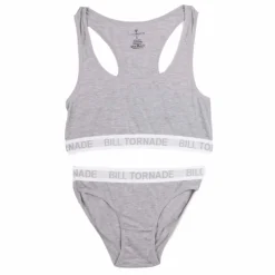 BILL TORNADE Ensemble brassière et culotte gainante en coton Femme GRIS Best