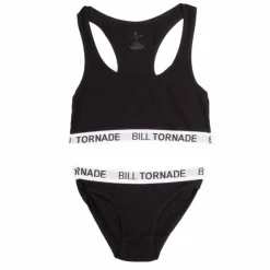 BILL TORNADE Ensemble brassière et culotte gainante en coton Femme NOIR Clearance
