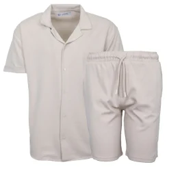 PANAME BROTHERS Ensemble chemisette short gaufré cordon dove Homme BEIGE Hot