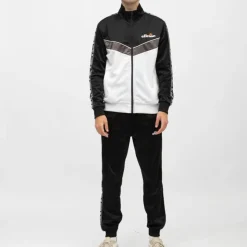 ELLESSE Ensemble jogging et veste zippée blanche avec bandes es Homme NOIR