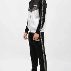 ELLESSE Ensemble jogging et veste zippée blanche avec bandes es Homme NOIR