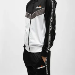 ELLESSE Ensemble jogging et veste zippée blanche avec bandes es Homme NOIR
