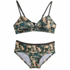 LES PETITES BOMBES Ensemble lingerie culotte/soutien-gorge camouflage Enfant KAKI New