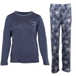 RODIER Ensemble pyjama avec liseré coloré bas fleuri Loma femme Femme BLEU FONCE