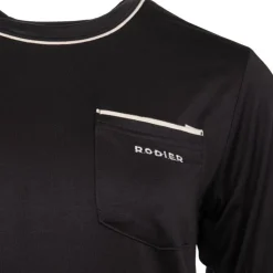 RODIER Ensemble pyjama avec liseré coloré bas fleuri Loma femme Femme NOIR Hot