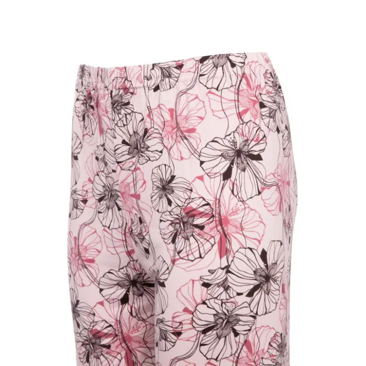 RODIER Ensemble pyjama avec liseré coloré bas fleuri Loma femme Femme ROSE CLAIR Best