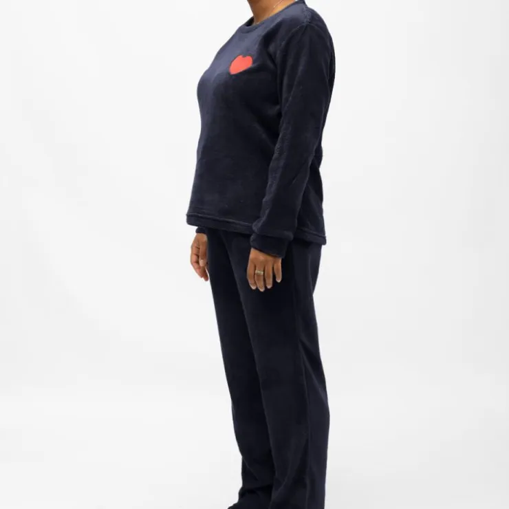 LES PETITES...PARIS Ensemble pyjama cocooning valerina Femme BLEU FONCE Outlet