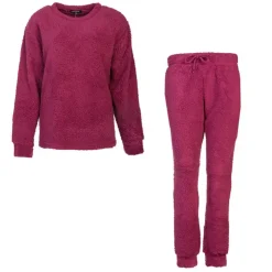 LES PETITES...PARIS Ensemble pyjama polaire cornaline Femme BORDEAUX Clearance