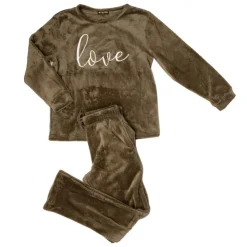 RODIER Ensemble pyjama ultra doux Swann Femme KAKI New