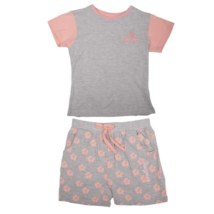 CHEVIGNON Ensemble tee shirt et short à fleurs Enfant GRIS CLAIR