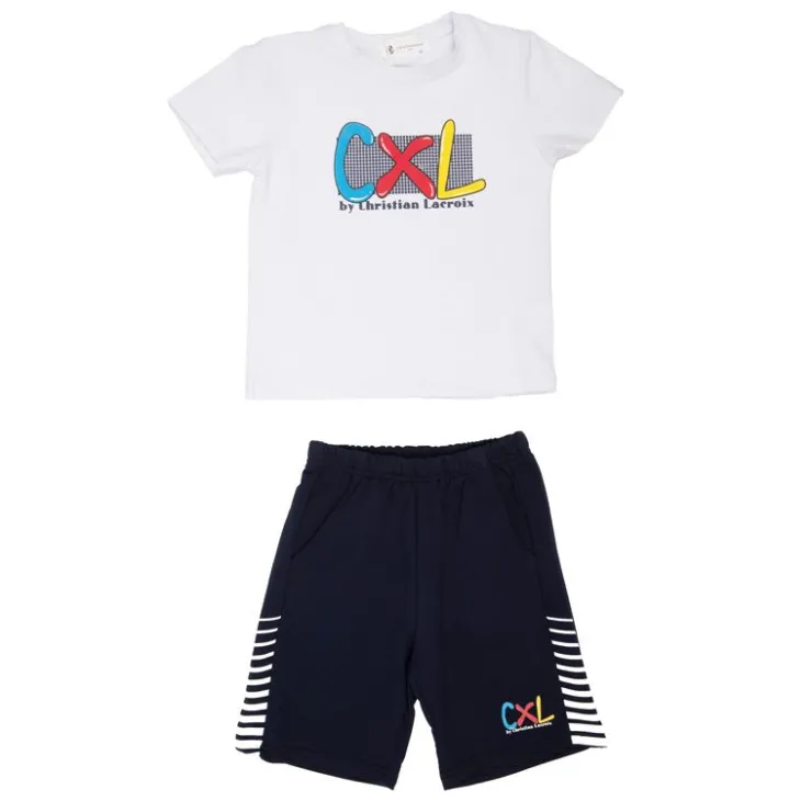 CXL BY CHRISTIAN LACROIX Ensemble tshirt imprimé short uni liseré garçon Enfant, Bébé BLANC Best