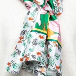 MANOUKIAN Foulard soie 90x180cm Femme VERT Hot