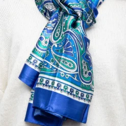 MANOUKIAN Foulard soie 90x180cm Femme BLEU ROI Best