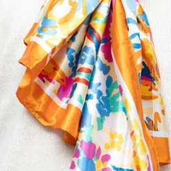 MANOUKIAN Foulard soie 90x180cm Femme ORANGE Best