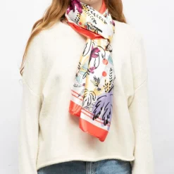 MANOUKIAN Foulard soie 90x180cm Femme ROUGE Clearance