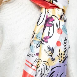 MANOUKIAN Foulard soie 90x180cm Femme ROUGE Clearance