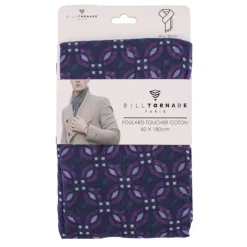 BILL TORNADE Foulard toucher coton à motif 60x180 cm Homme VIOLET Best
