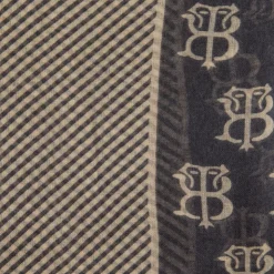 BILL TORNADE Foulard toucher coton bicolore à rayures 60x180 cm Homme BEIGE New