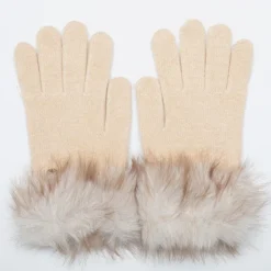 GERARD PASQUIER Gants en maille avec fausse fourrure Femme BEIGE Online