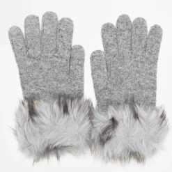 GERARD PASQUIER Gants en maille avec fausse fourrure Femme GRIS Online