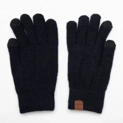 MANOUKIAN Gants en maille mélangée Homme BLEU FONCE New