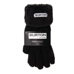 BURTON OF LONDON Gants intérieur fourré heaven Femme NOIR Clearance