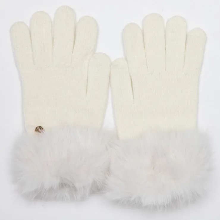GERARD PASQUIER Gants maille avec fausse fourrure Femme BLANC ECRU Hot