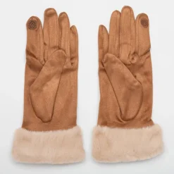 GERARD PASQUIER Gants sudédine avec fausse fourrure Femme MARRON Clearance