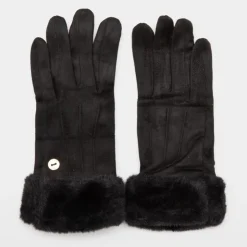 GERARD PASQUIER Gants sudédine avec fausse fourrure Femme NOIR Discount