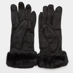 GERARD PASQUIER Gants sudédine avec fausse fourrure Femme NOIR Discount