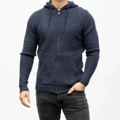 BILL TORNADE Gilet a capuche quebec 27361 Homme BLEU FONCE Discount