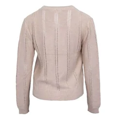 LA PETITE ETOILE Gilet ajourée col rond milada Femme BEIGE Clearance