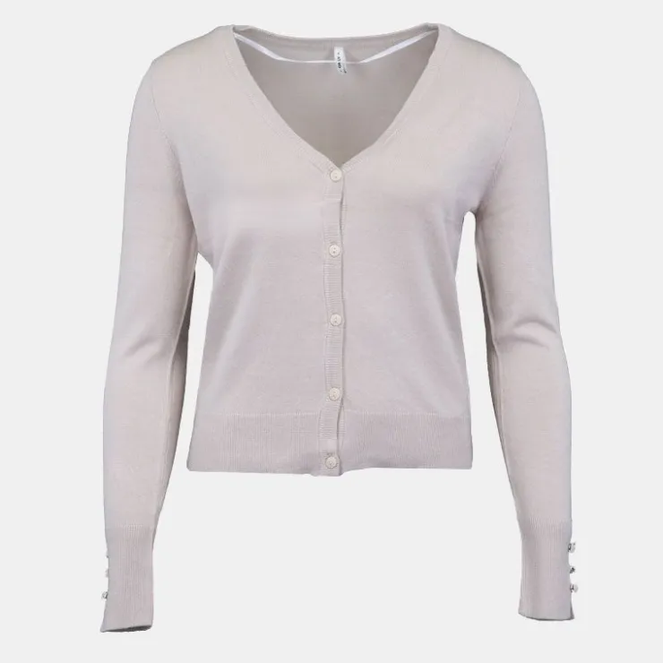 ONLY Gilet col V Minna avec boutons Femme BEIGE Discount