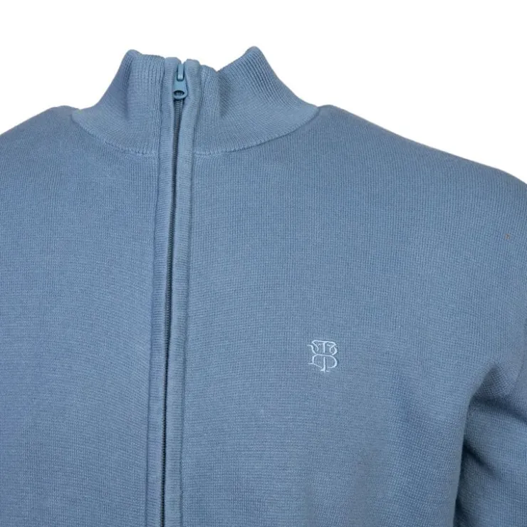 BILL TORNADE Gilet coton col cheminé avec zip Homme BLEU Best