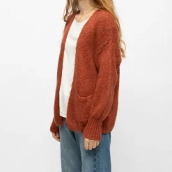 PLEASE Gilet maille en laine Femme MARRON Discount