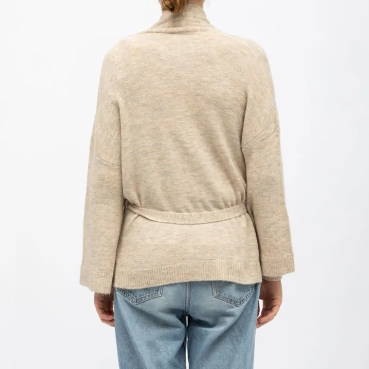 LA PETITE ETOILE Gilet maille kimono many Femme BEIGE