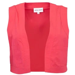 ANTIK BATIK Gilet sans manches coton karo couleur unie Femme ROSE Online