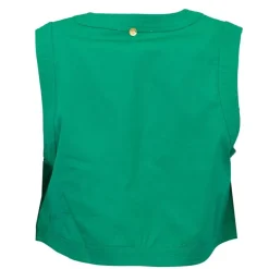 ANTIK BATIK Gilet sans manches coton karo couleur unie Femme VERT Hot