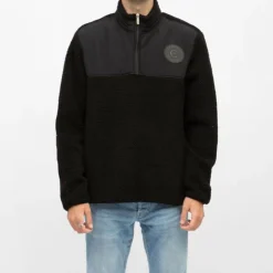 CERRUTI Gilet sherpa frontignan semi zippé Homme NOIR Outlet