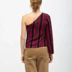 LA PETITE ETOILE Haut asymétrique imprimé cravate tifany Femme NOIR Best