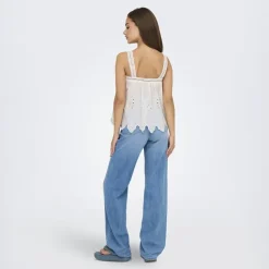 JDY Haut avec broderie anglaise Nomelle black Femme BLANC Discount