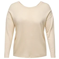 ONLY CARMAKOMA Haut manches longues croisé dans le dos Femme BEIGE