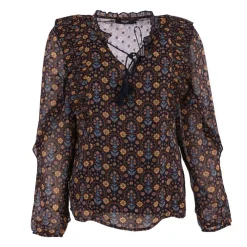 DEELUXE 74 Haut blouse armilla bordeaux imprimée Femme MARRON Sale