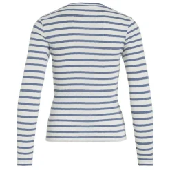VILA Haut col ras de cou Vivally marinière coton Femme BLEU Clearance
